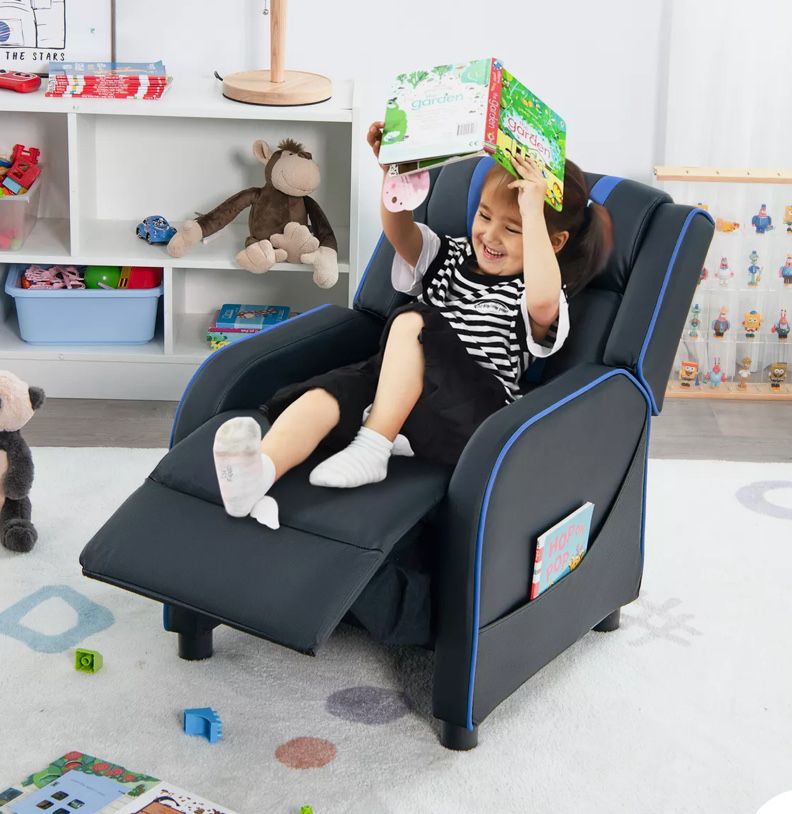 Fotel rozkładany dla dziecka ekoskóra defekt