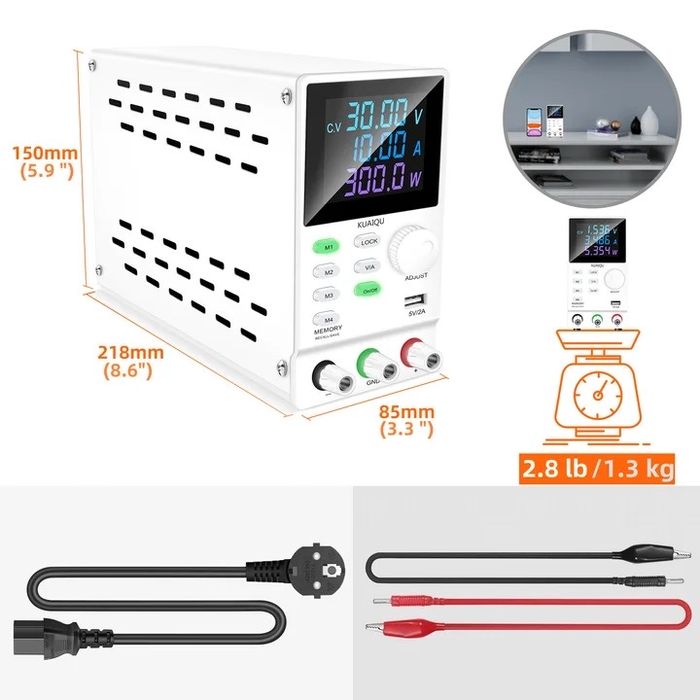 Лабораторний блок живлення CUAIQU SPPS3001D 300В, 1А.