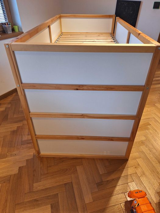 Sprzedam dwustronne łóżko, biały/sosna, 90x200 cm, IKEA - KURA