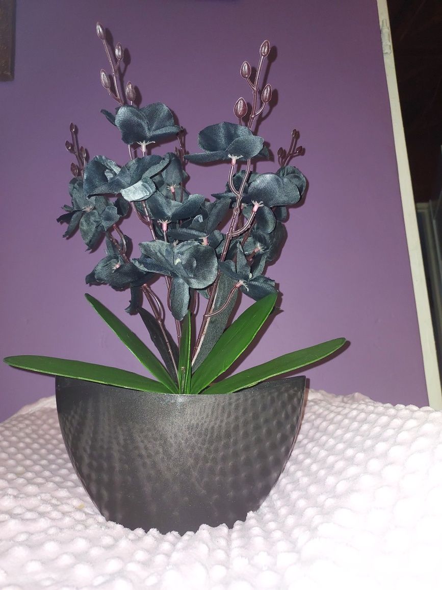 Nowy duży czarny storczyk pięcio-pędowy orchidea kwiaty sztuczne
