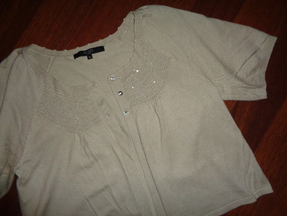 HALLHUBER trend oryginalne ekskluzywne bolerko na guziki XL