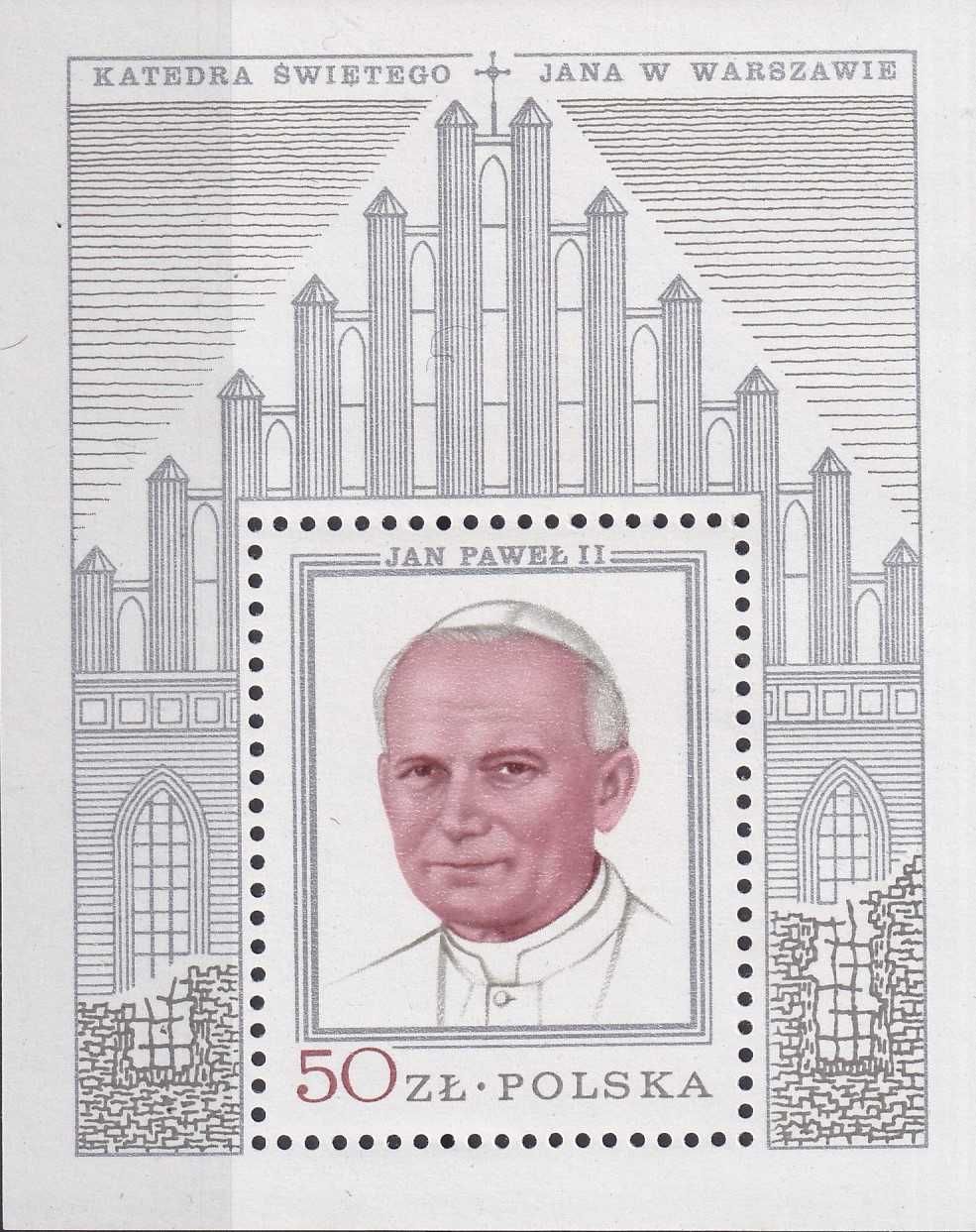 Polska 1979 bl.106b srebrny cena 21,90 zł kat.40€ - Jan Paweł II