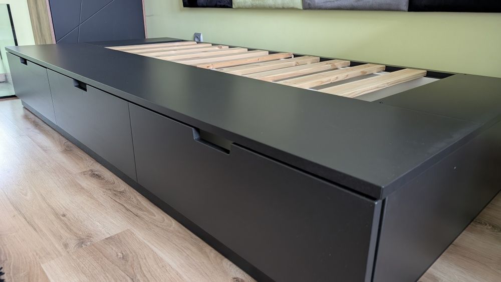 Łóżko Ikea Nordli 90x200 z szufladami + materac gratis