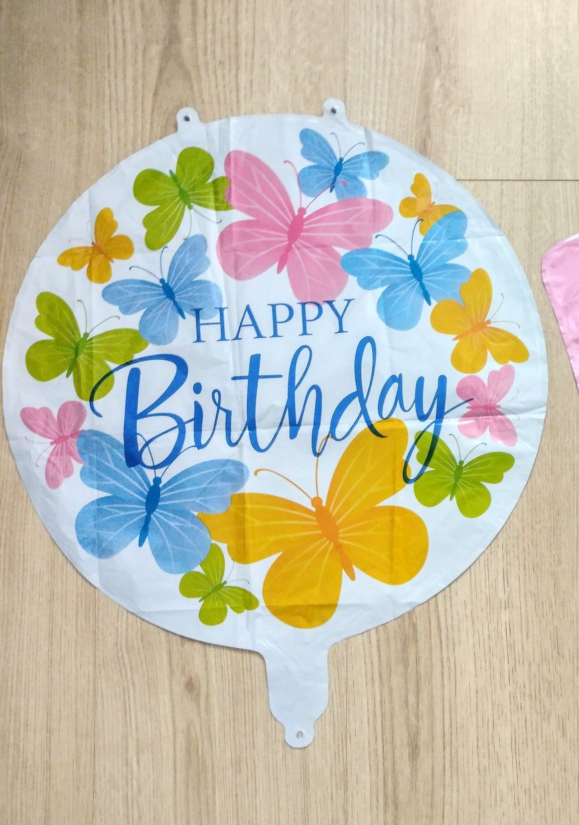 Nowy balon foliowy okrągły happy birthday urodzinowy kolorowe motyle