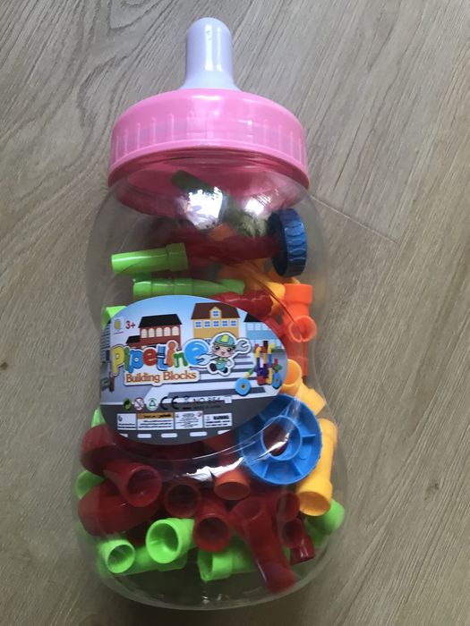 Klocki konstrukcyjne rury wodne złączki 90elem.