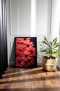 Plakat na Ścianę Obraz Czerwone Kwiaty Minimalizm Sztuka 50x70 cm
