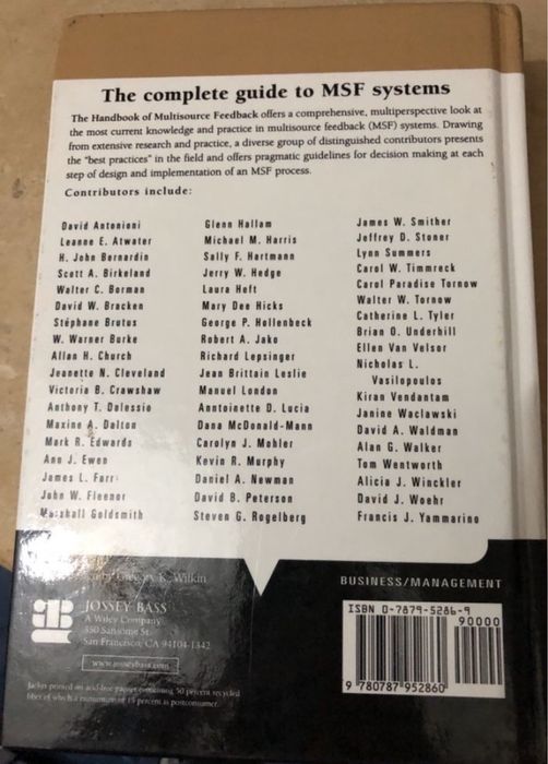 Livro em inglês “Handbook of multisource feedback”