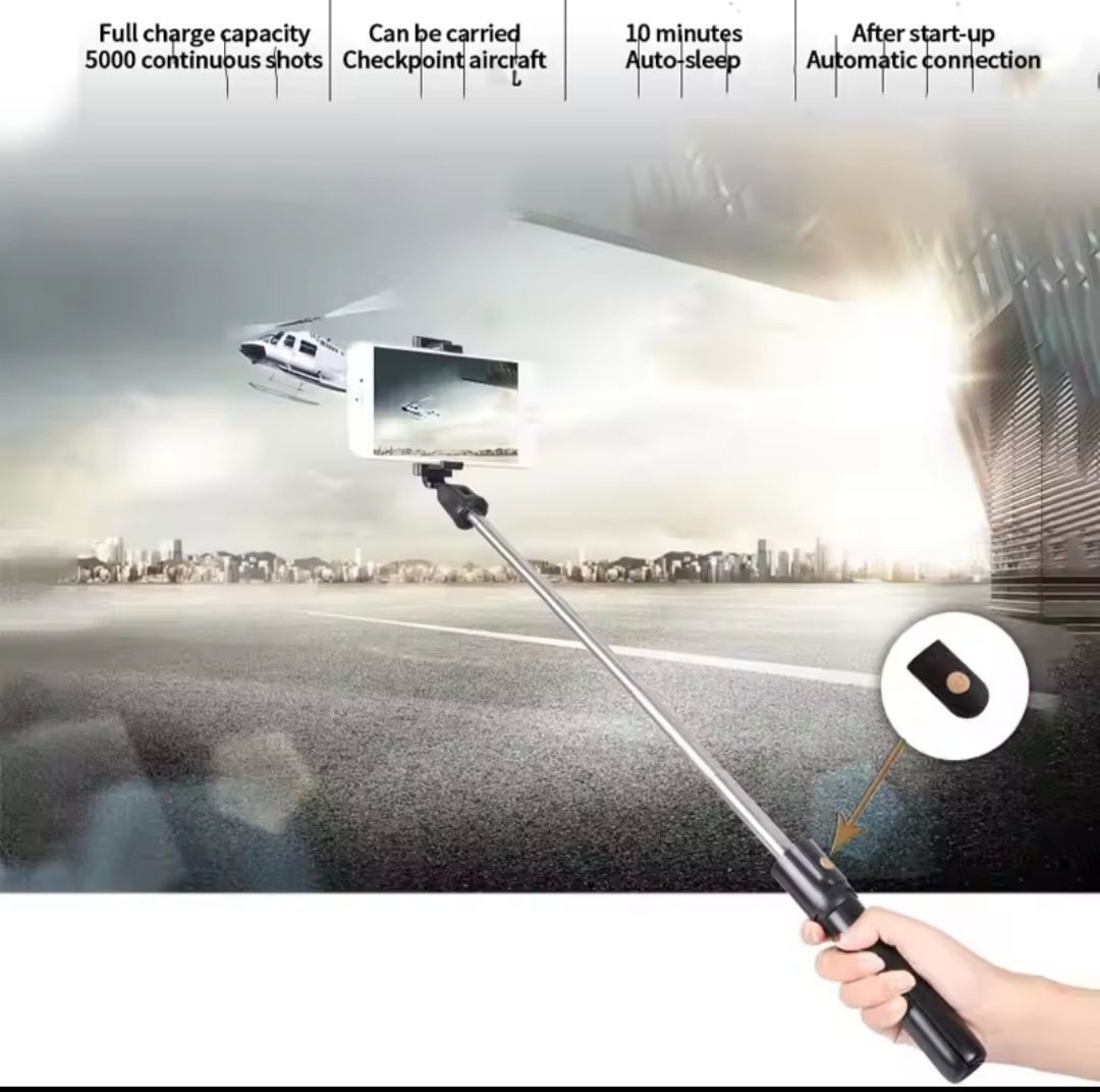 Suporte Selfie Stick Bluetooth com Comando