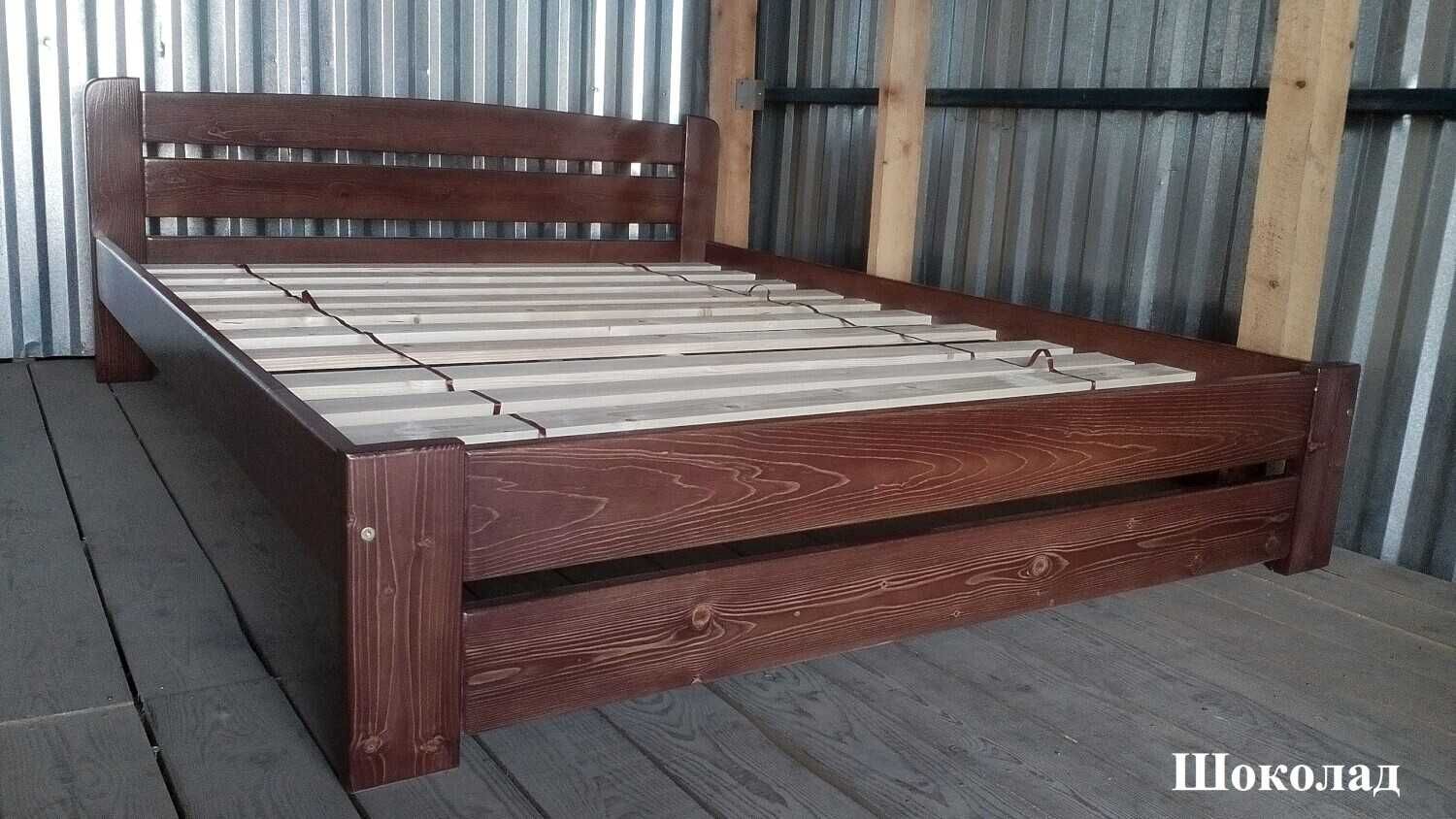Ліжко Зoрянa деpeв"яне дoдатково підсилeне. Кровать з maсиву дерева