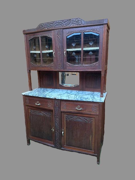 Louceiro antigo em perfeito estado, tampo em marmore; 49X126X194 cm