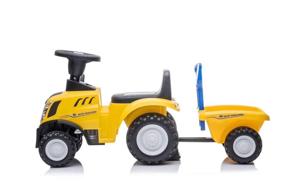 Jeździk odpychacz traktor z przyczepką i funkcjami dźwiękowymi żółty