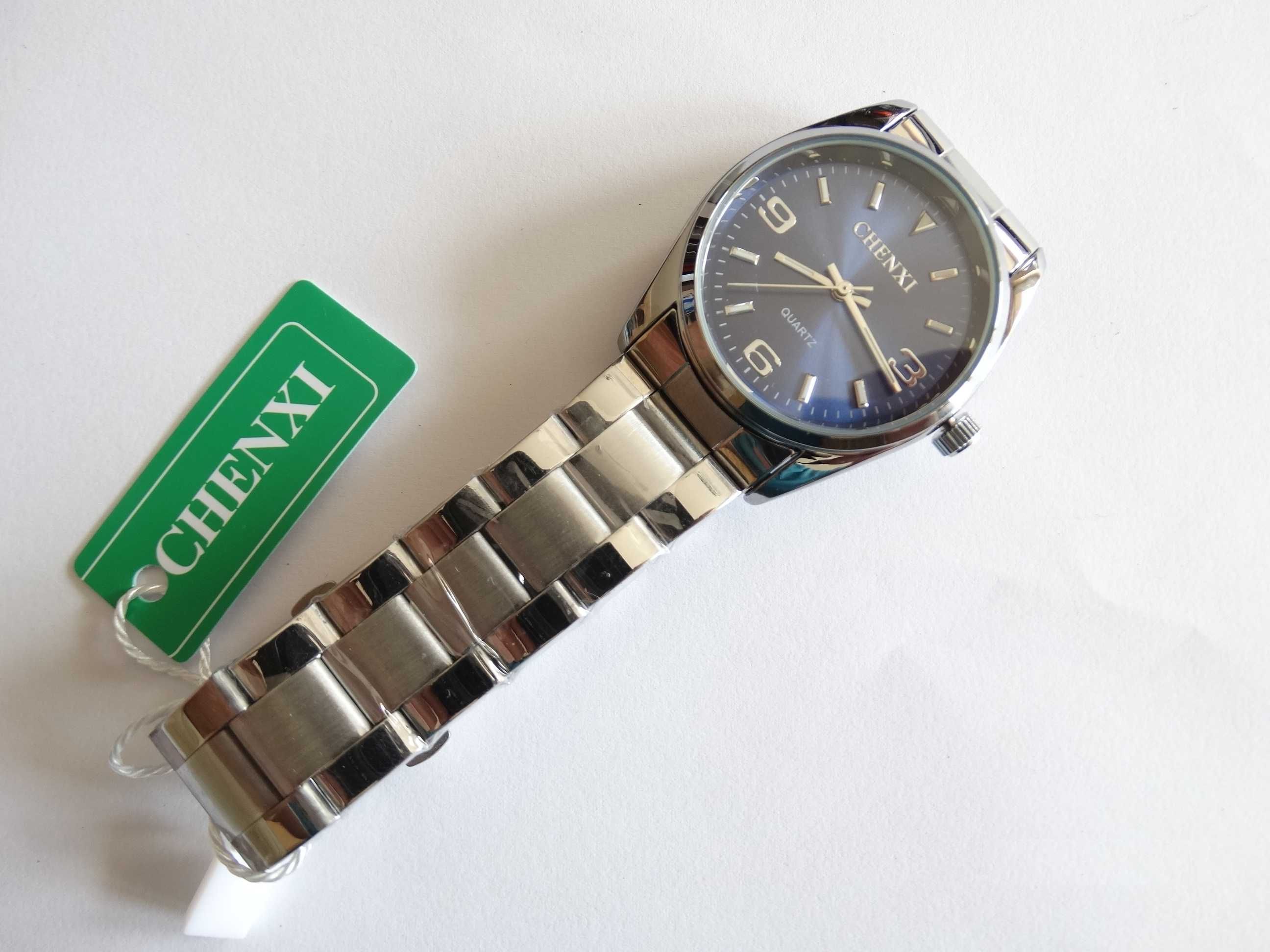Zegarek męski granatowy 35mm z bransoleta Chenxi kwarcowy nowy