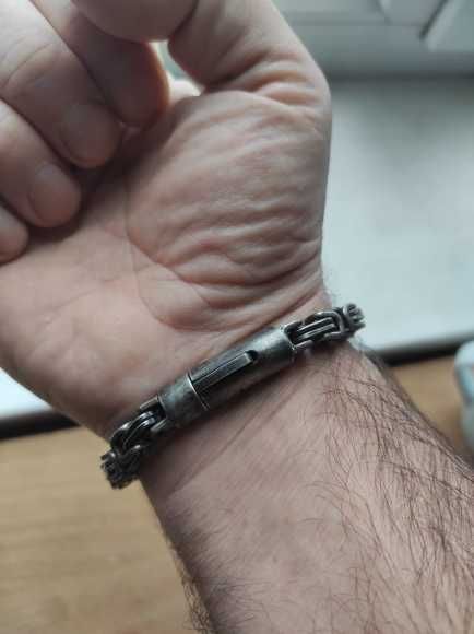 Мужской металлический браслет, винтажная стальная цепь, чоловічий.