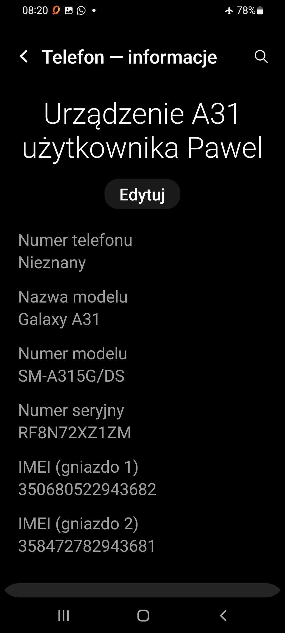 Samsung A31 stan idealny