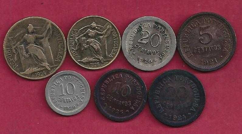 MOEDAS  DA REPUBLICA Lote de 7 Moedas  Interessantes  Saldo