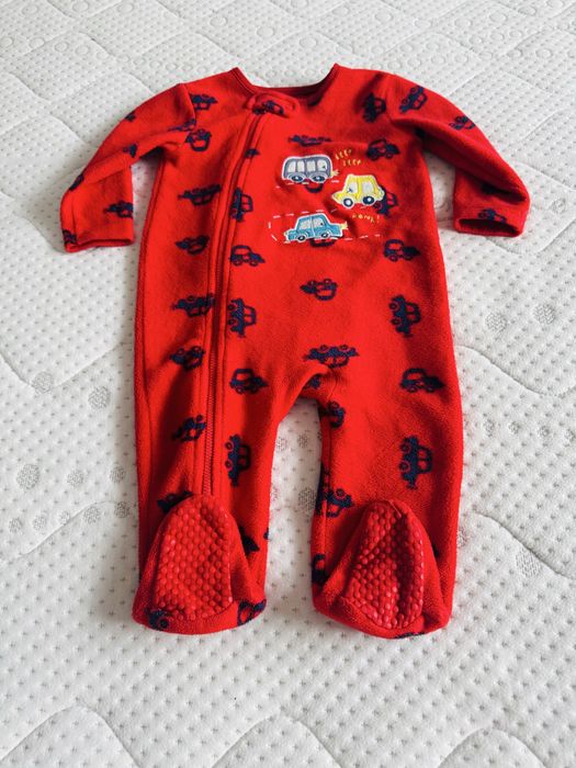 Pajacyk samochody lekki polar 68-74 cm 6-9 m cudny