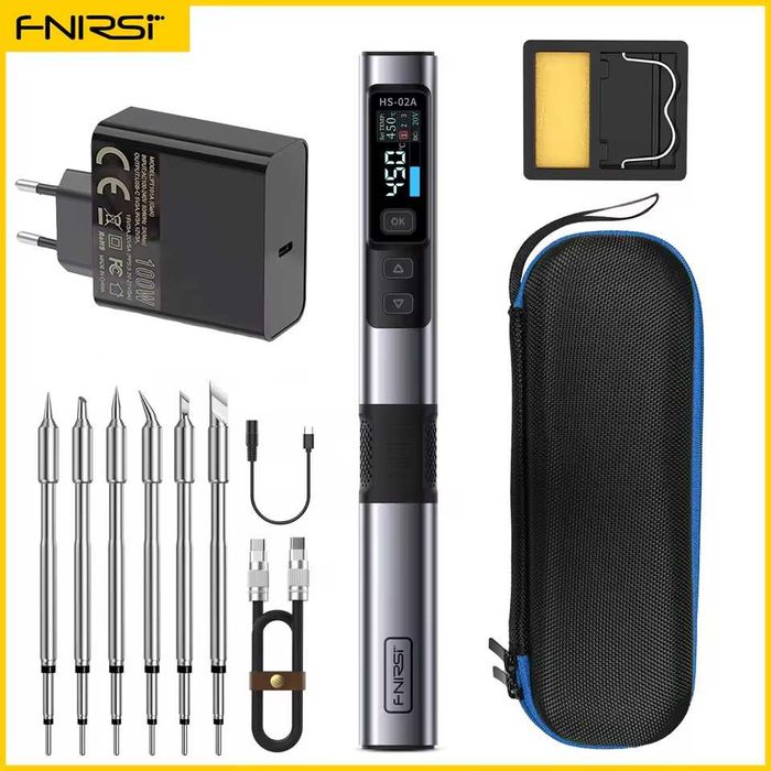 Паяльник Fnirsi HS-02A (повний комплект) Швидка відправка