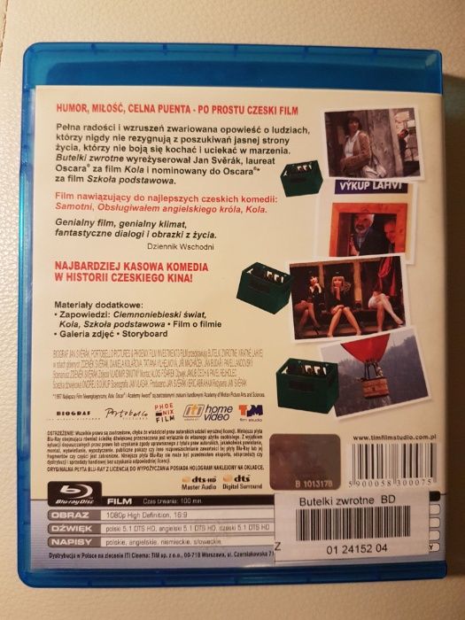 BUTELKI ZWROTNE blu-ray, czeski film komedia, lektor PL, LICENCJA