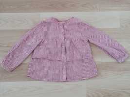 Koszula w kratkę pudrowy róż Zara r.98 2/3 lata bluzka z długim rękawe