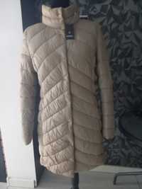 Nowa jasno beżowa długa kurtka płaszczyk pikowana marki Esmara M.