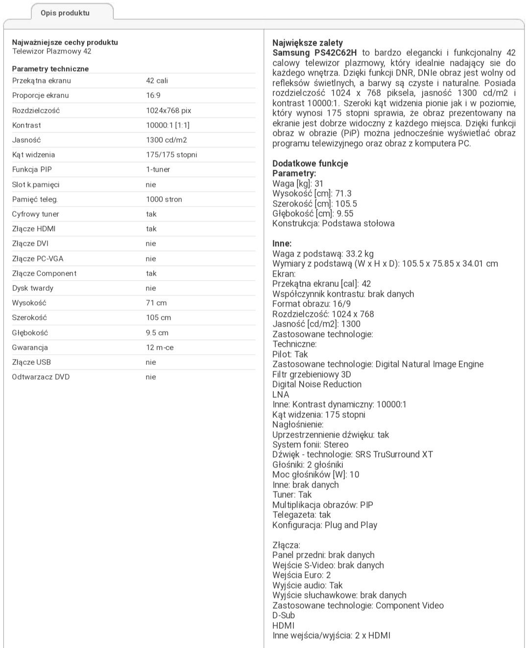 Samsung PS42C62HX/XEC SN03