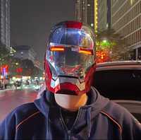 Máscara Iron Man Nova Automática Premium Tamanho Real Prateada