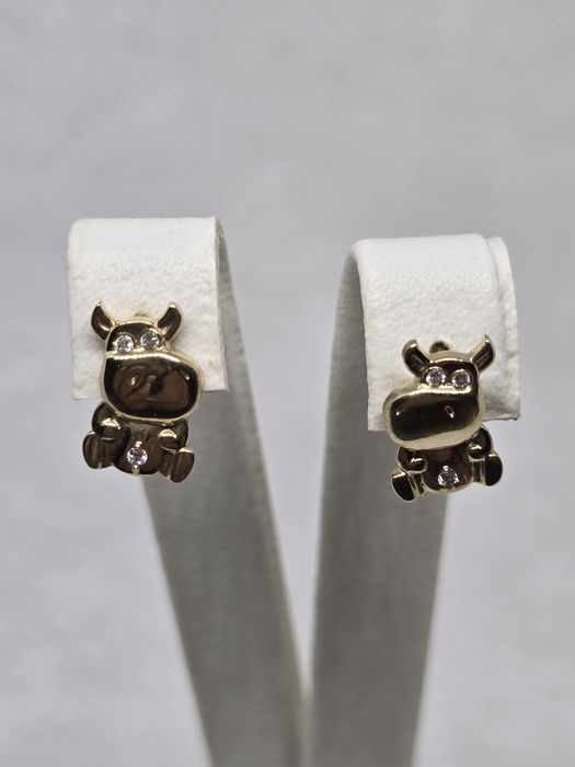 Дитячі сережки з натуральними діамантами. Детские