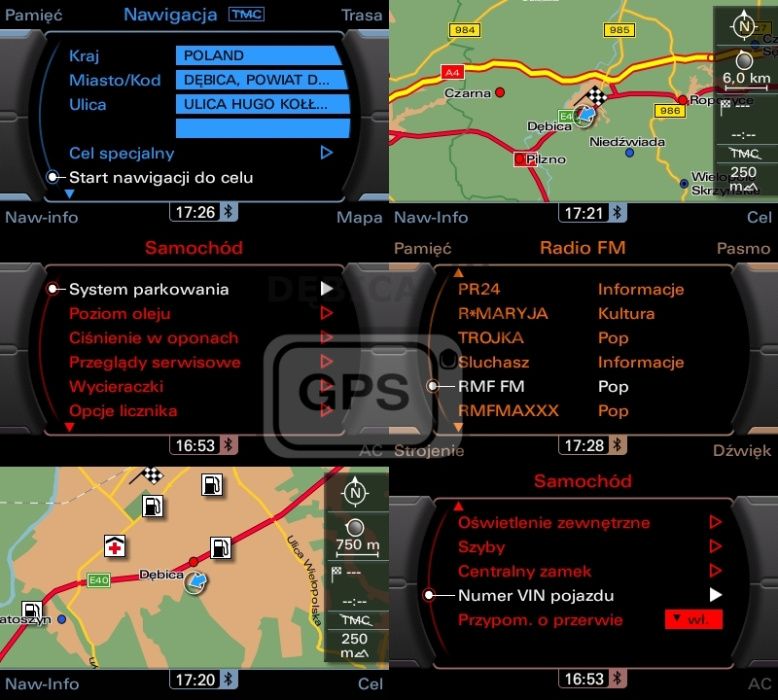 Polskie Menu Lektor Mapa 2024 Audi MMI 3G High Bnav A4 A5 Q5 A6 A8 Q7