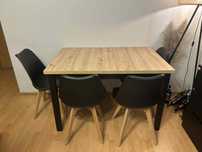 Stół rozkładany 80x120/150 + opcjonalnie 6 krzeseł