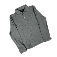 Lyle & Scott szara koszulka polo longsleeve retro y2k (S/M)