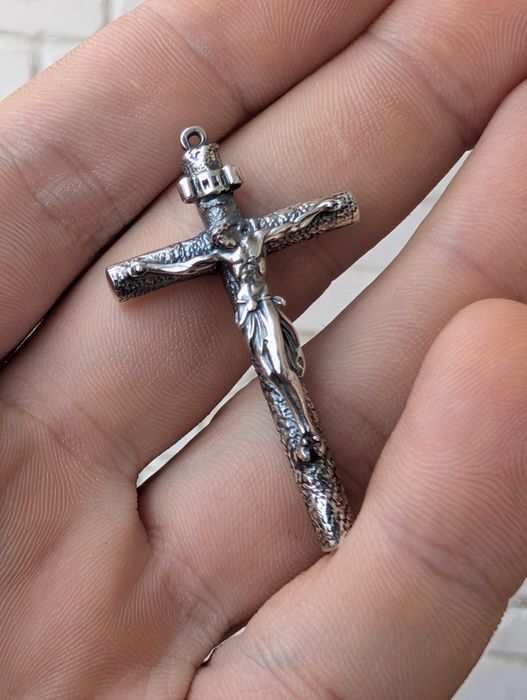 Срібний хрестик 12г серебряный крестик кулон распятие Иисус 925
Середн