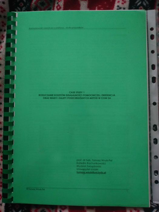 Case study 1 + case zaliczeniowy semestr 4 Tomasz Wnuk-Pel
