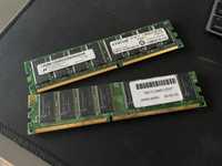 Memória RAM DDR rara 2 x 512Mb