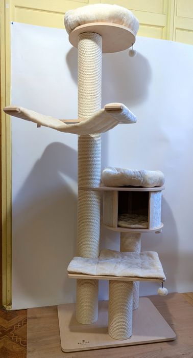 Natural Paradise Drapak dla Kota Magnolia XL Kremowy 175cm DUŻY SOLIDN