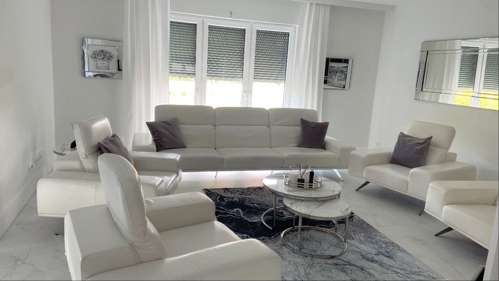 Skorzany komplet wypoczynkowy