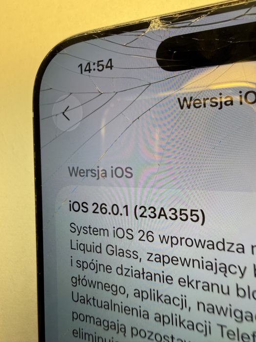 Zbity Oryginalny Wyświetalcz iPhone 16 Pro Max ZBITY