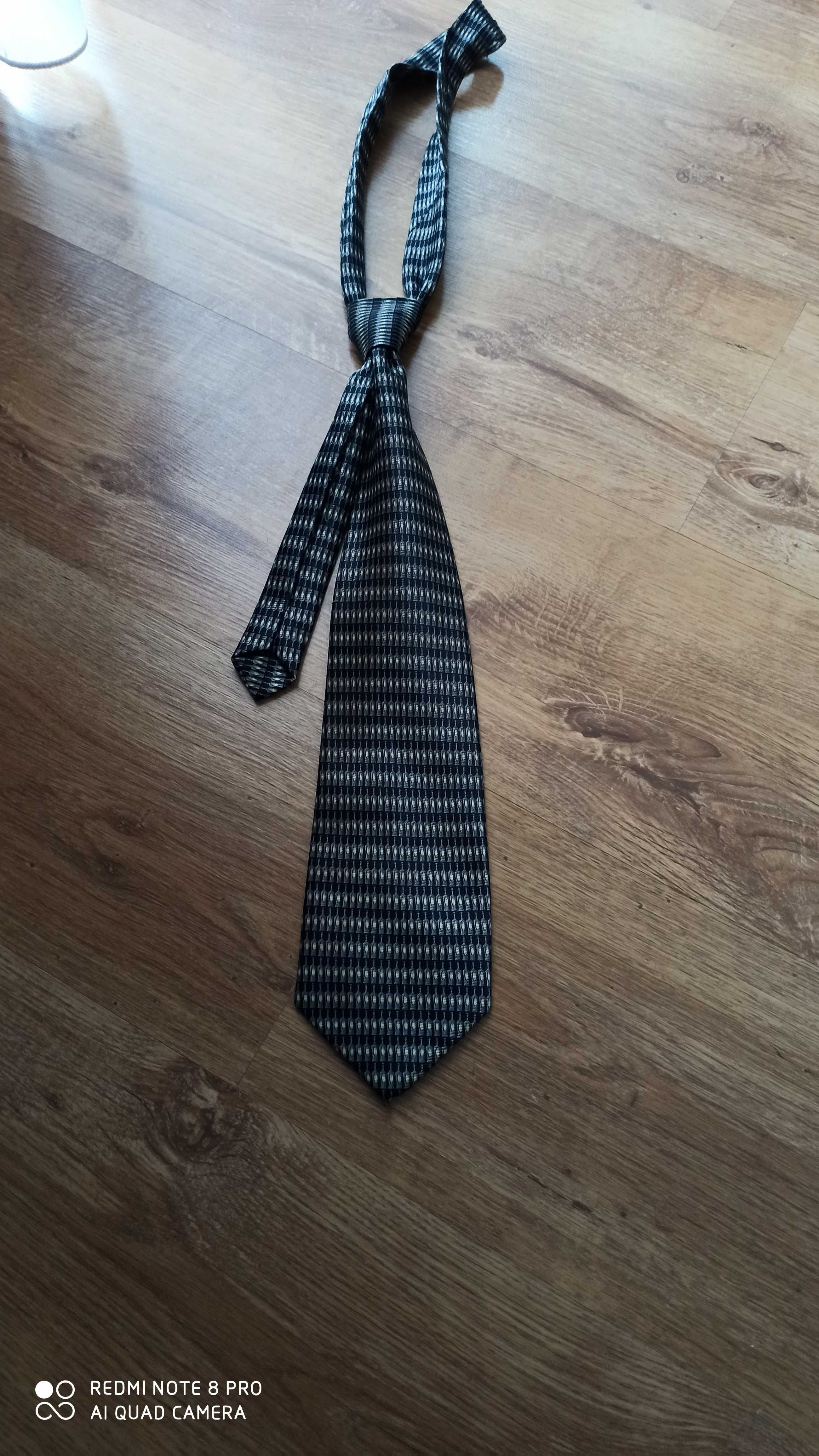Krawat męski czarno-popielaty