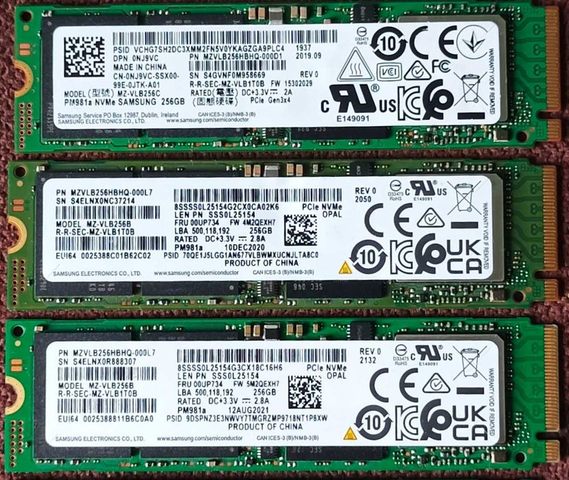 SSD M2 NVME Pcie 3.0/4.0. (256-512-1TB)