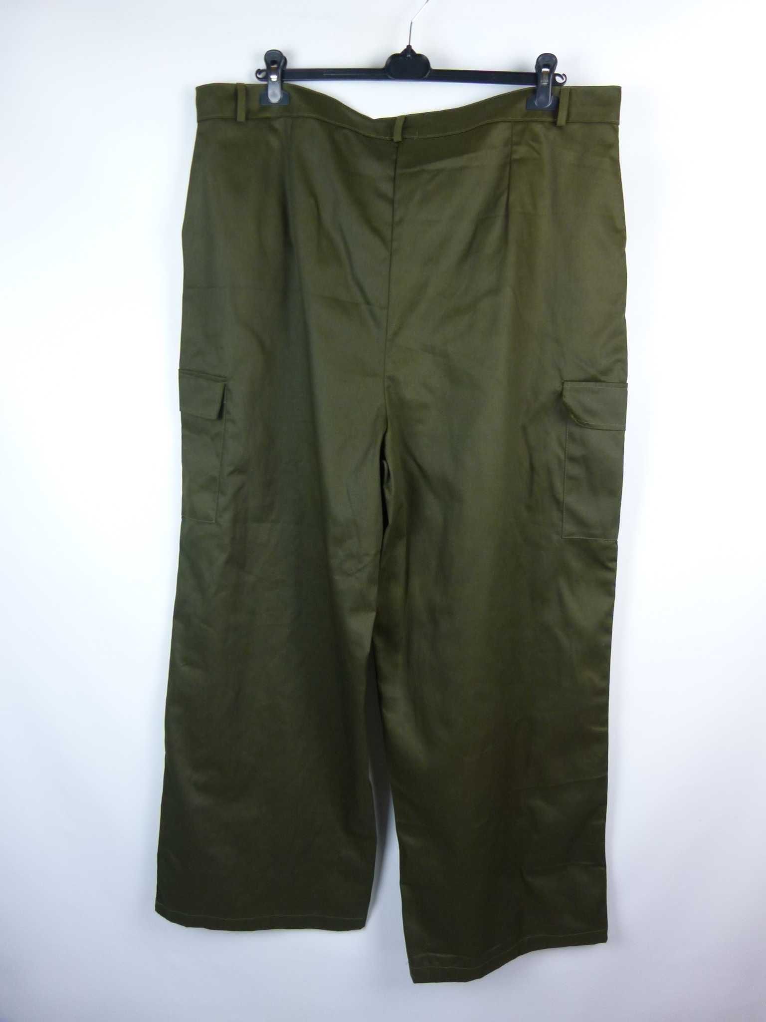 Boohoo damskie szerokie spodnie cargo bojówki khaki 24 / 52 z metką