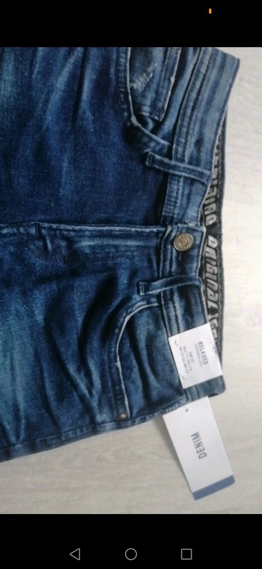 Spodnie jeansowe 116-122 NOWE H&M granatowe jeansy