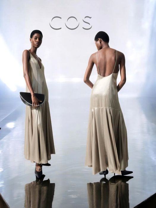 Cos новое платье-комбинация с металлизированным блеском