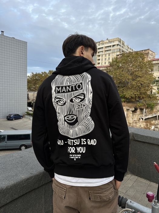 Худі Manto Mask чорне/ кофта манто маска /чоловіче худі манто з маскою