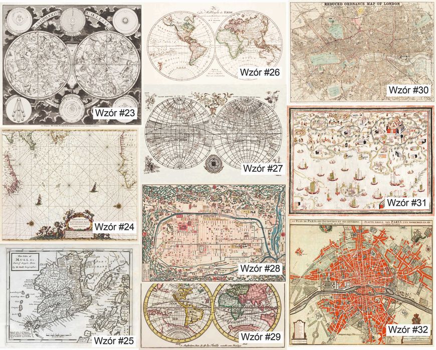 Plakat Poster Obraz Tapeta Vintage Mapa Historyczna Świata Państwa