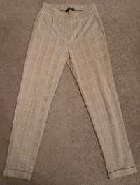 Szare eleganckie spodnie w kratkę RESERVED 34 36 XS S