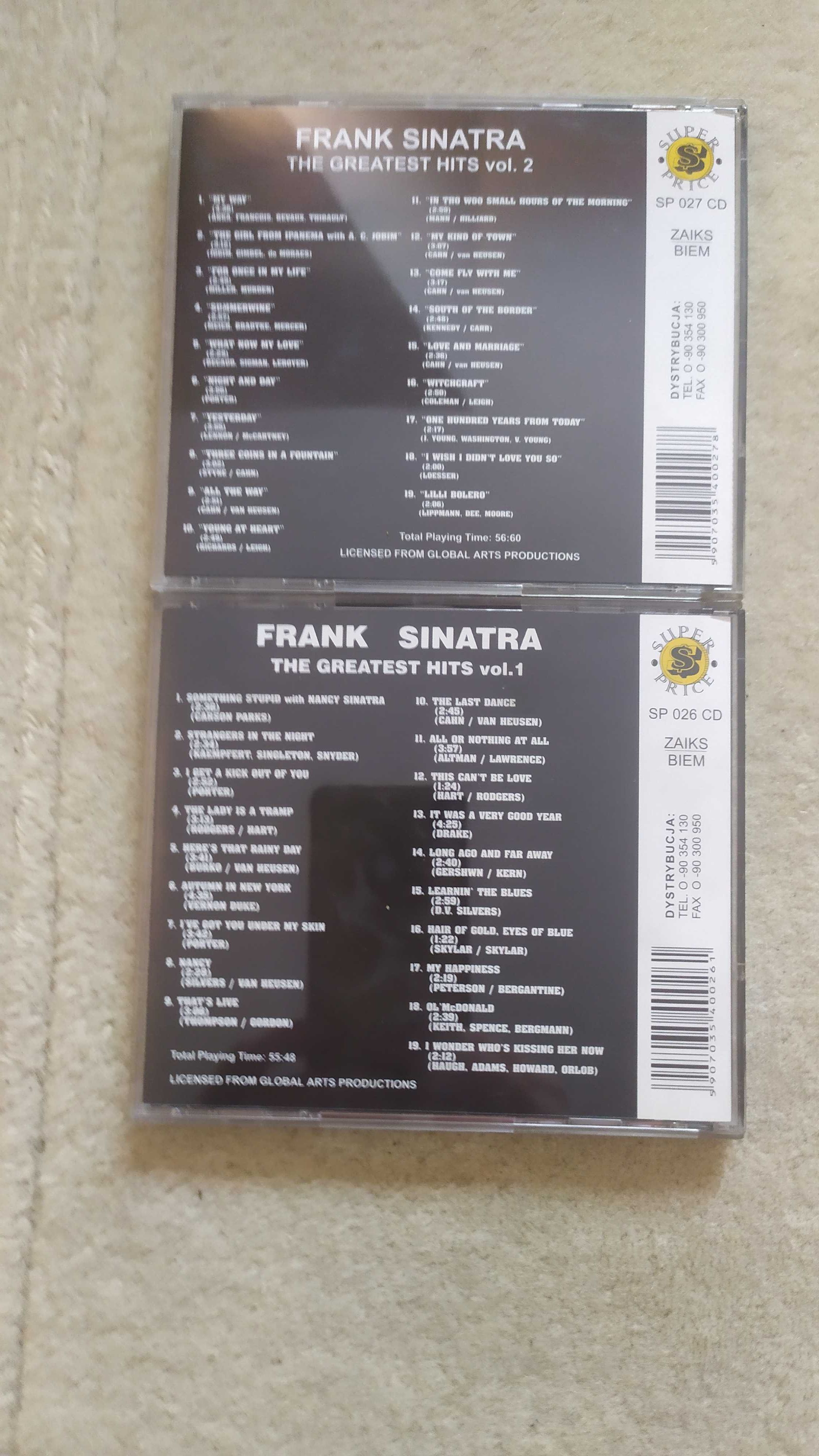 dwie płyty CD z największymi przebojami Franka Sinatry