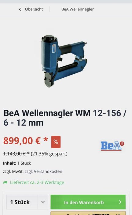 Гофрозабивной пневмо-степлер BeA WM-12-156 Германия!