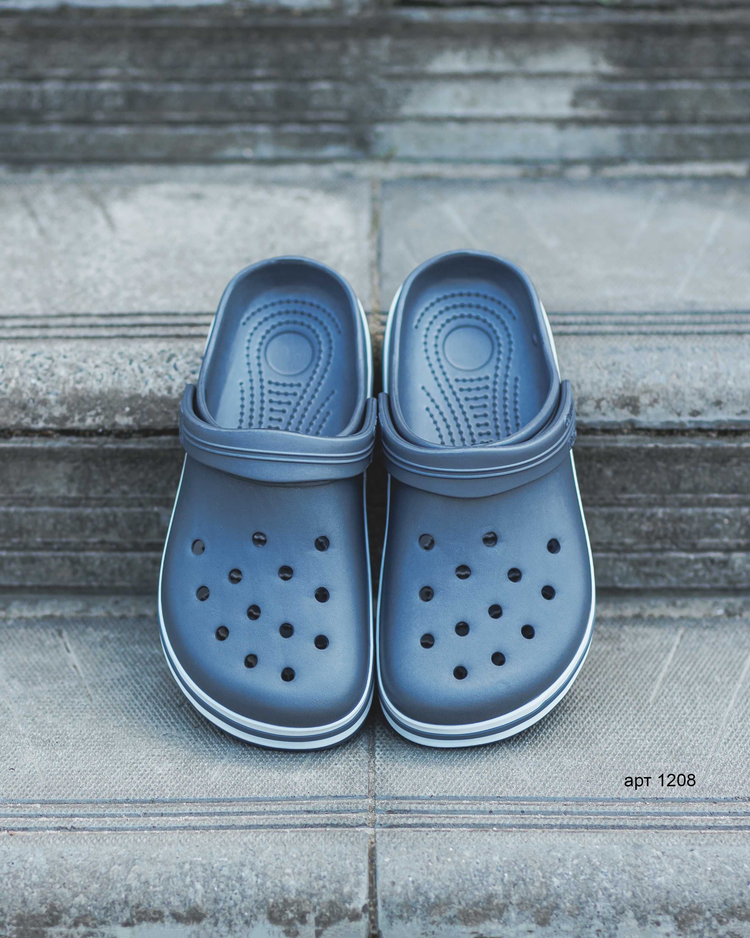 Крокси чоловічі 41-45 Crocs Roks Grey / Кроксы мужские серые