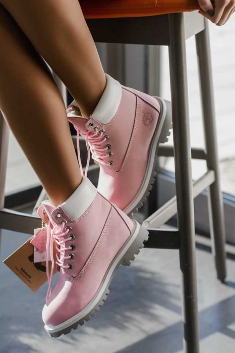 Жіночі черевики Timberland Pink з хутром 38 розмір