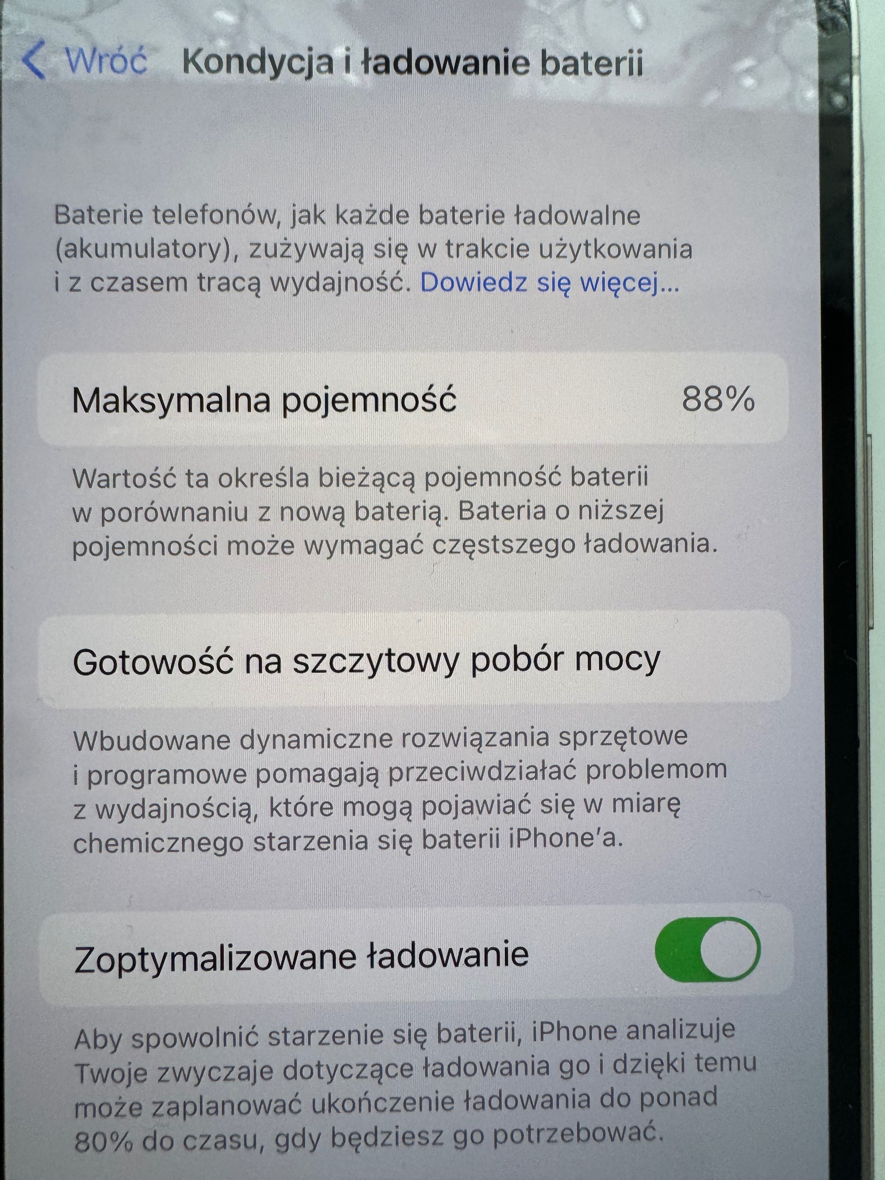 iPhone 12 biały bateria 88%