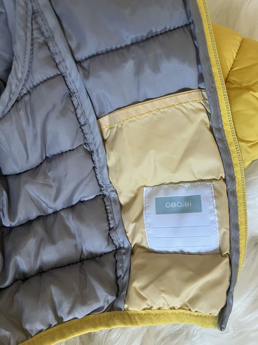 Куртка демісезонна жовта 74 см з капюшоном